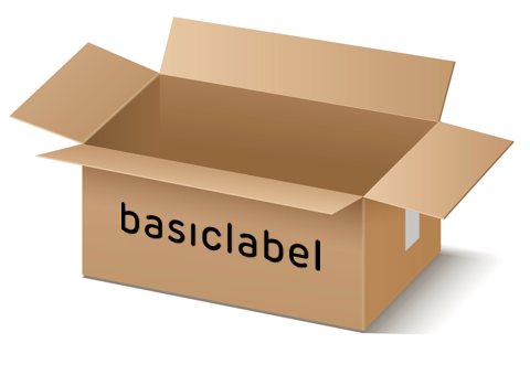 Icoon van een Basiclabel doos